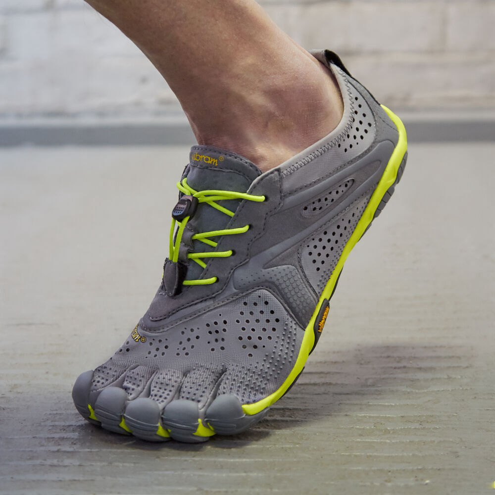 Vibram Five Fingers Mens V-Run - Running Shoes Grey/Green - QFC807653